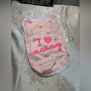 Pink Floral Pet Shirt I Love Mommy